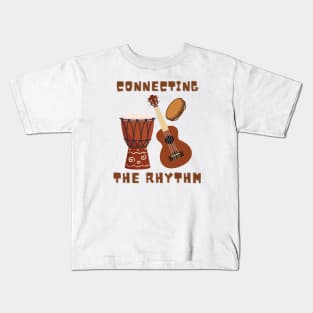 Ukulele player And Djembe, connecting the Rhythm Kids T-Shirt